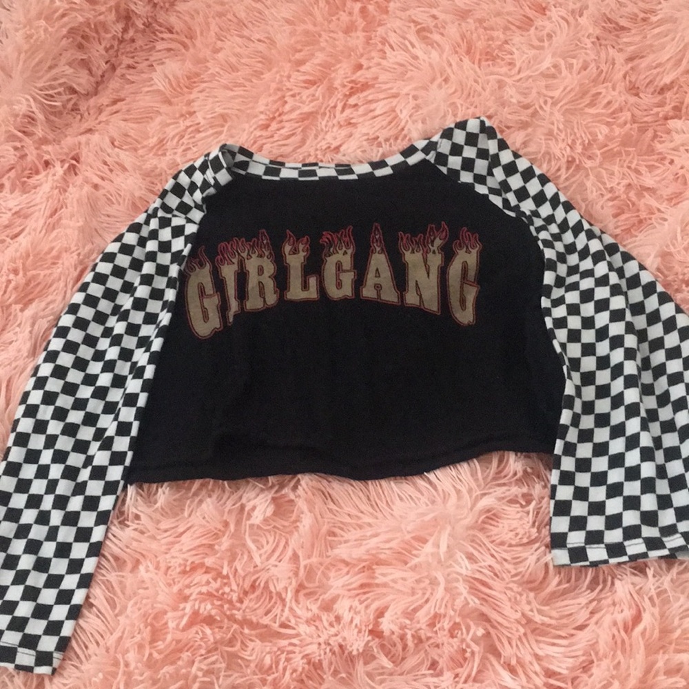 " girl gang" crop top